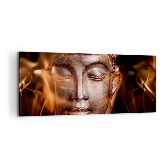 Obraz na płótnie - Istnieje tylko tu i teraz - 100x40cm - Budda Religia Azja - Nowoczesny foto obraz w ramie do salonu do sypialni ARTTOR ARTTOR