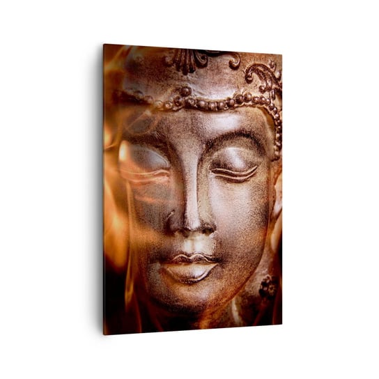 Obraz na płótnie - Istnieje tylko tu i teraz - 70x100cm - Budda Religia Azja - Nowoczesny foto obraz w ramie do salonu do sypialni ARTTOR ARTTOR
