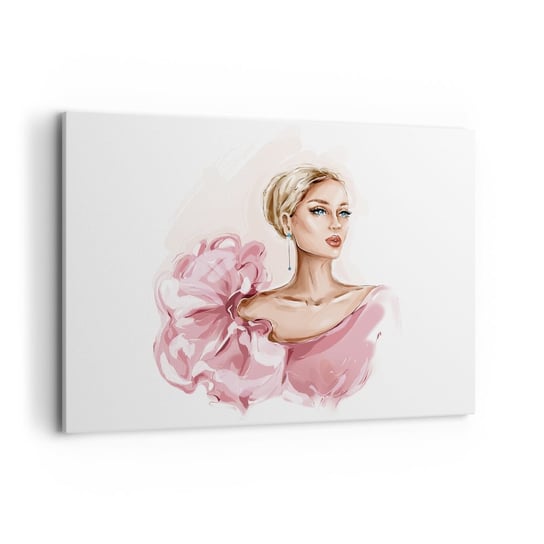 Obraz na płótnie - Jak  malowana… - 100x70cm - Kobieta Moda Grafika - Nowoczesny foto obraz w ramie do salonu do sypialni ARTTOR ARTTOR