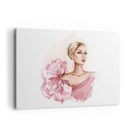 Obraz na płótnie - Jak  malowana… - 120x80cm - Kobieta Moda Grafika - Nowoczesny obraz na ścianę do salonu do sypialni ARTTOR ARTTOR