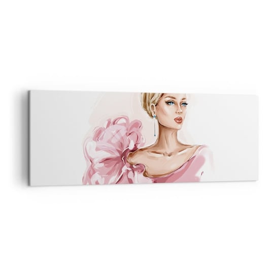 Obraz na płótnie - Jak  malowana… - 140x50cm - Kobieta Moda Grafika - Nowoczesny Canvas obraz do salonu do sypialni ARTTOR ARTTOR
