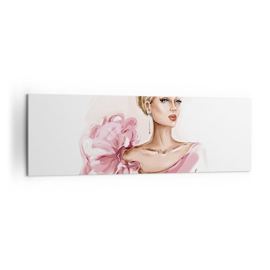 Obraz na płótnie - Jak  malowana… - 160x50cm - Kobieta Moda Grafika - Nowoczesny foto obraz w ramie do salonu do sypialni ARTTOR ARTTOR