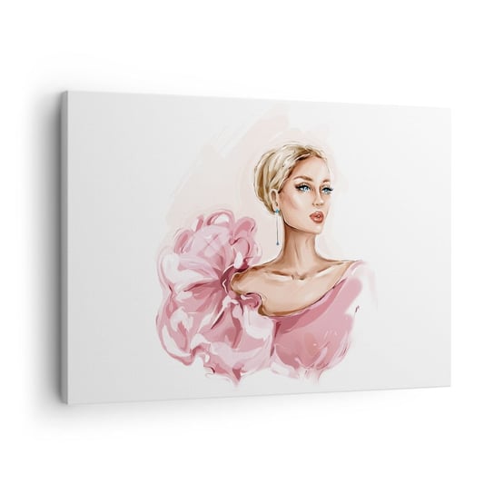 Obraz na płótnie - Jak  malowana… - 70x50cm - Kobieta Moda Grafika - Nowoczesny Canvas obraz do salonu do sypialni ARTTOR ARTTOR