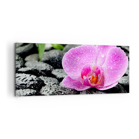 Obraz na płótnie - Jak otwarte serce - 120x50cm - Kwiaty Orchidea Storczyk - Nowoczesny obraz na ścianę do salonu do sypialni ARTTOR ARTTOR