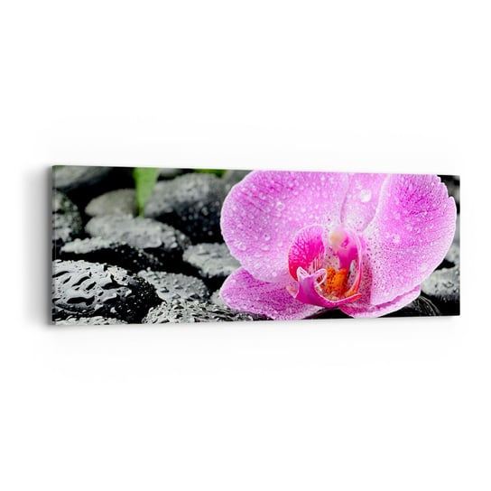 Obraz na płótnie - Jak otwarte serce - 90x30cm - Kwiaty Orchidea Storczyk - Nowoczesny Canvas obraz do salonu do sypialni ARTTOR ARTTOR