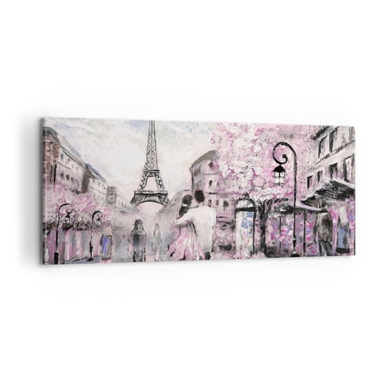 Obraz na płótnie - Jak zakochac się, to tylko w… - 100x40cm - Miasto Wieża Eiffla Paryż - Nowoczesny foto obraz w ramie do salonu do sypialni ARTTOR ARTTOR