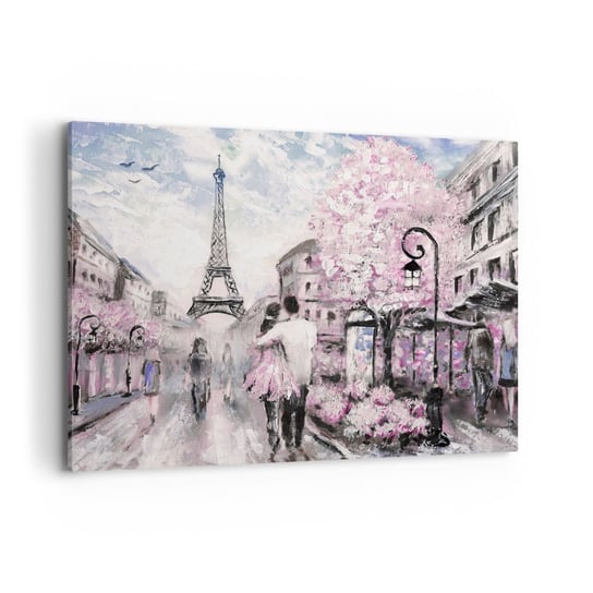 Obraz na płótnie - Jak zakochac się, to tylko w… - 100x70cm - Miasto Wieża Eiffla Paryż - Nowoczesny foto obraz w ramie do salonu do sypialni ARTTOR ARTTOR