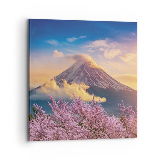 Obraz na płótnie - Japońska świętość - 70x70 cm - Obraz nowoczesny - Krajobraz, Fudżi, Wulkan, Japonia, Natura - AC70x70-4490 ARTTOR