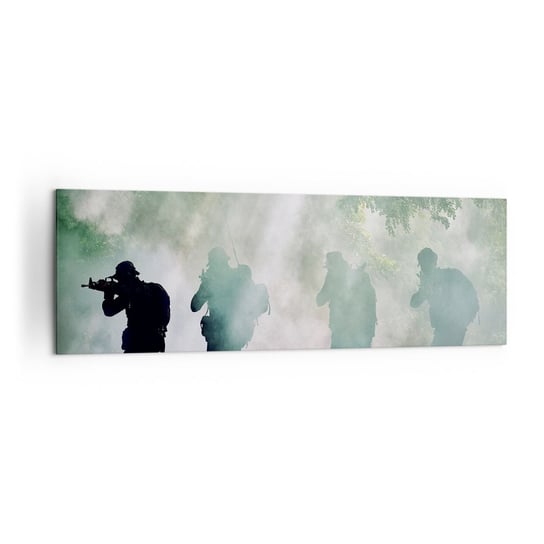 Obraz na płótnie - Jeden za wszystkich… - 160x50cm - Żołnierz Broń Karabin - Nowoczesny foto obraz w ramie do salonu do sypialni ARTTOR ARTTOR
