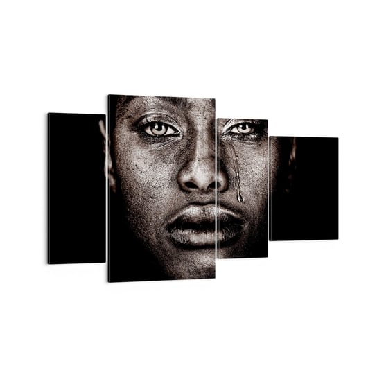 Obraz na płótnie - Jedna łza - 120x70 cm - Obraz nowoczesny - Twarz Kobiety, Portret Kobiety, Afryka, Sztuka, Nadzieja - DL120x70-4239 ARTTOR