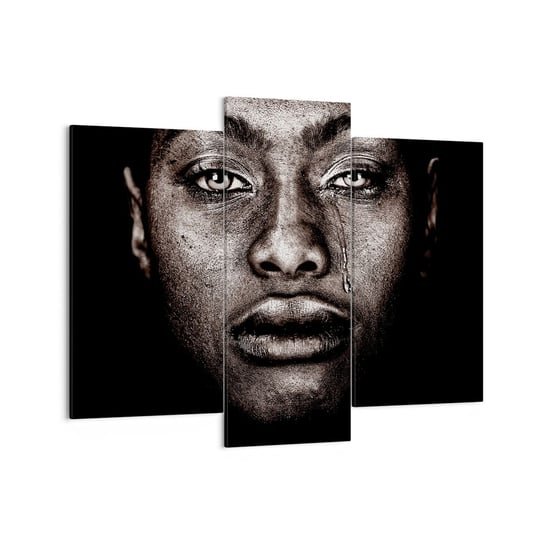 Obraz na płótnie - Jedna łza - 130x100 cm - Obraz nowoczesny - Twarz Kobiety, Portret Kobiety, Afryka, Sztuka, Nadzieja - CB130x100-4239 ARTTOR