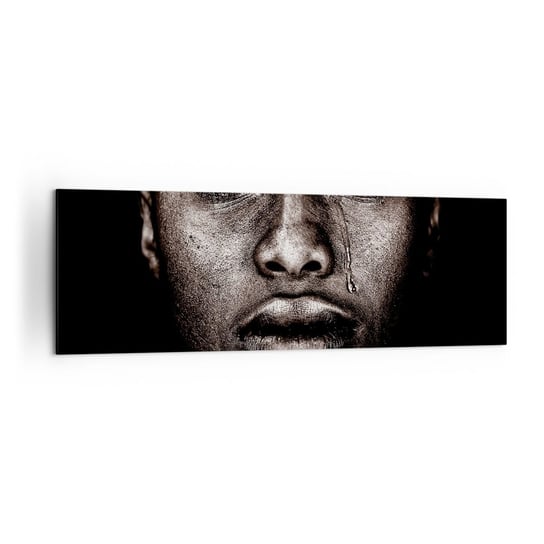 Obraz na płótnie - Jedna łza - 160x50cm - Twarz Kobiety Portret Kobiety Afryka - Nowoczesny foto obraz w ramie do salonu do sypialni ARTTOR ARTTOR