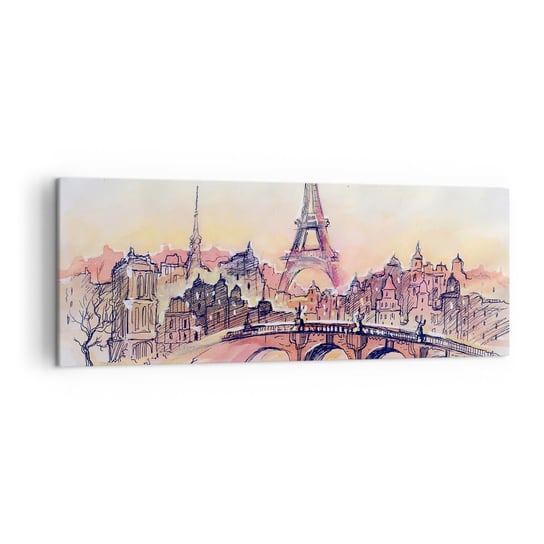 Obraz na płótnie - Jedyne takie miasto w świecie - 140x50cm - Miasto Wieża Eiffla Paryż - Nowoczesny Canvas obraz do salonu do sypialni ARTTOR ARTTOR