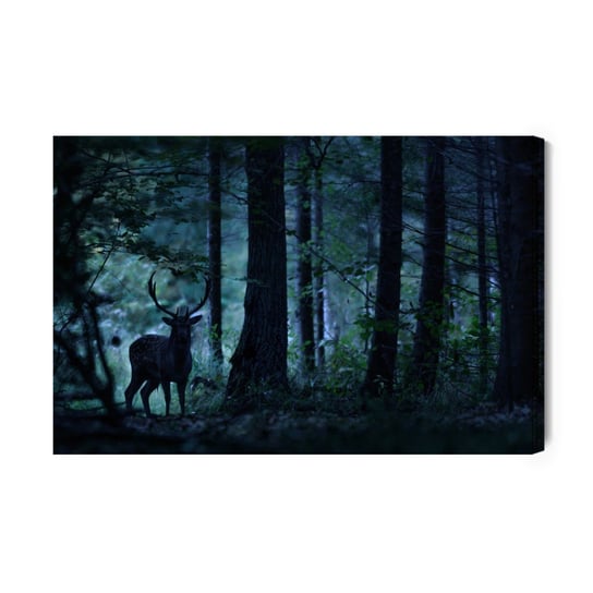 Obraz Na Płótnie Jeleń W Mrocznym Lesie 90x60 Inna marka