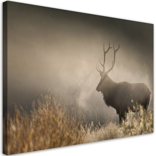 Obraz na płótnie, Jeleń we mgle natura - 100x70 Inna marka