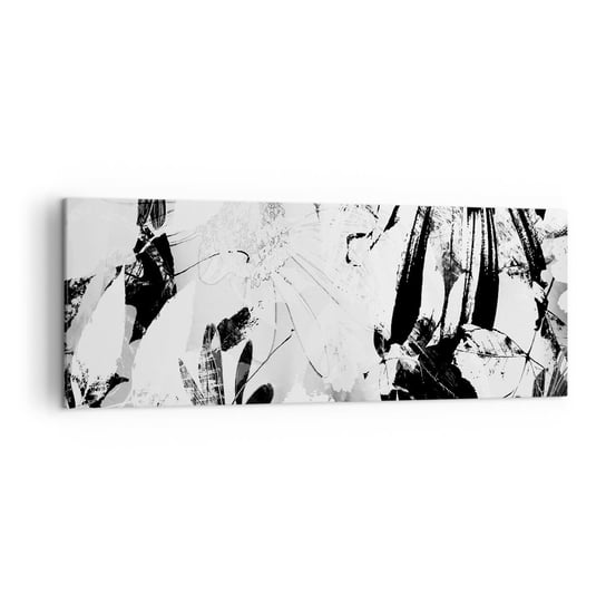 Obraz na płótnie - Jesień w negatywie - 140x50 cm - Obraz nowoczesny - Abstrakcja, Kwiaty, Grafika, Czarno-Biały, Ilustracja - AB140x50-3509 ARTTOR