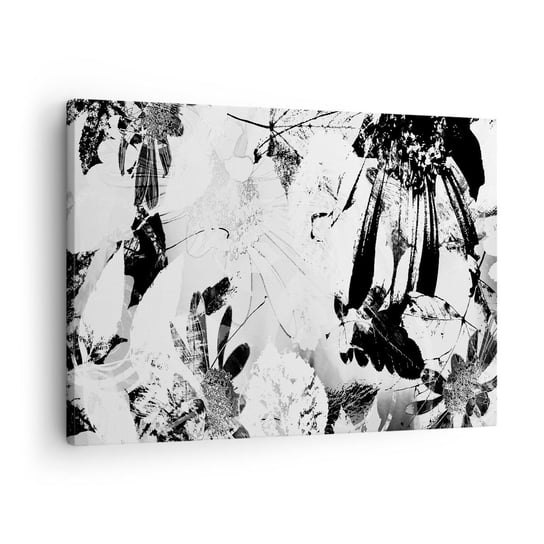 Obraz na płótnie - Jesień w negatywie - 70x50cm - Abstrakcja Kwiaty Grafika - Nowoczesny Canvas obraz do salonu do sypialni ARTTOR ARTTOR