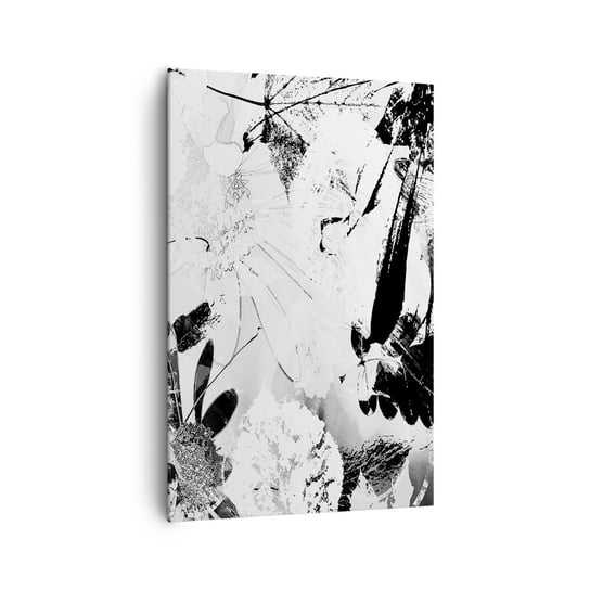 Obraz na płótnie - Jesień w negatywie - 80x120cm - Abstrakcja Kwiaty Grafika - Nowoczesny obraz na ścianę do salonu do sypialni ARTTOR ARTTOR