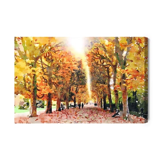 Obraz Na Płótnie Jesienny Las Malowany Akwarelą 100x70 NC Inna marka