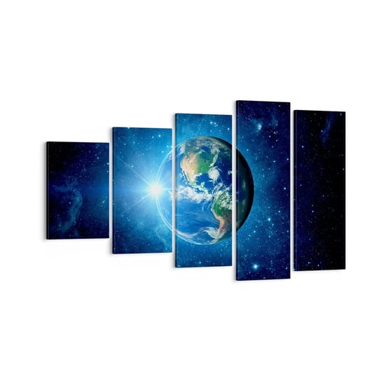 Obraz na płótnie - Jesteśmy w niebie - 100x60 cm - Obraz nowoczesny - Kosmos, Planet Ziemia, Kula Ziemska, Gwiazdy Na Niebie, Grafika - EG100x60-2943 ARTTOR