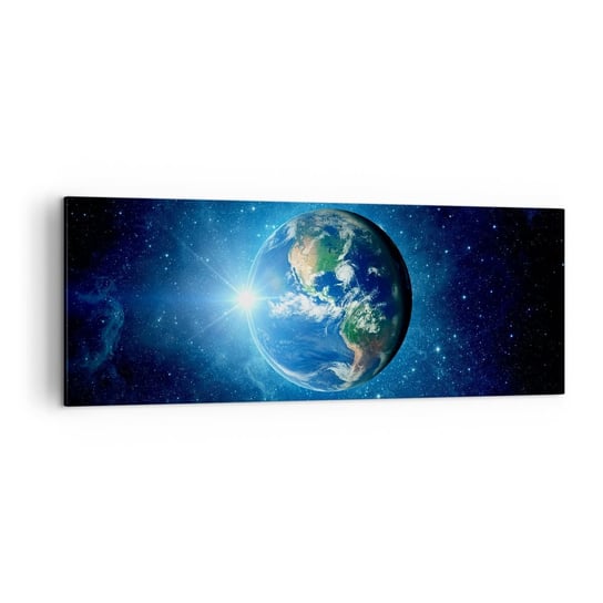 Obraz na płótnie - Jesteśmy w niebie - 140x50cm - Kosmos Planet Ziemia Kula Ziemska - Nowoczesny Canvas obraz do salonu do sypialni ARTTOR ARTTOR