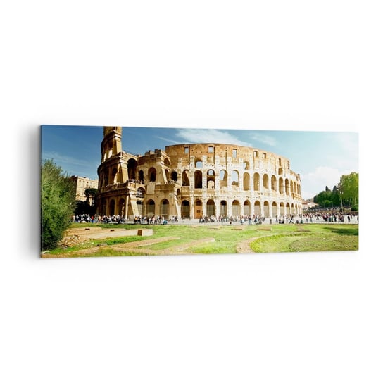 Obraz na płótnie - Jeszcze słychać szczęk broni - 140x50cm - Koloseum Rzym Architektura - Nowoczesny Canvas obraz do salonu do sypialni ARTTOR ARTTOR