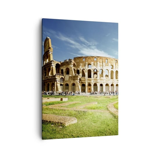 Obraz na płótnie - Jeszcze słychać szczęk broni - 50x70cm - Koloseum Rzym Architektura - Nowoczesny Canvas obraz do salonu do sypialni ARTTOR ARTTOR