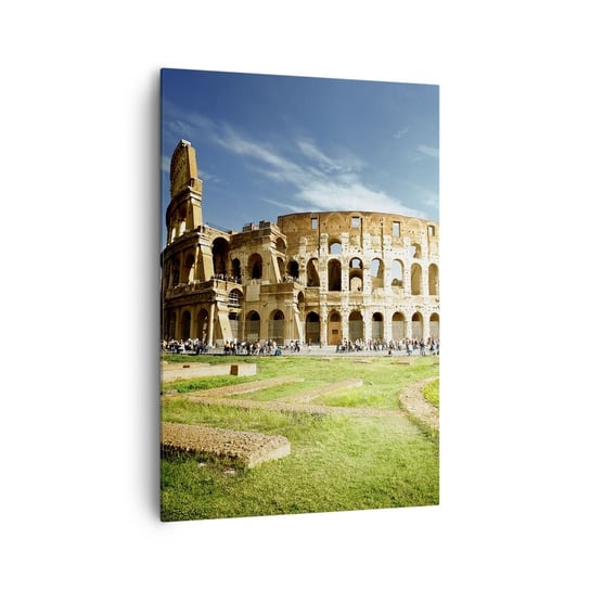 Obraz na płótnie - Jeszcze słychać szczęk broni - 70x100cm - Koloseum Rzym Architektura - Nowoczesny foto obraz w ramie do salonu do sypialni ARTTOR ARTTOR