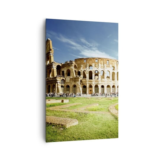 Obraz na płótnie - Jeszcze słychać szczęk broni - 80x120cm - Koloseum Rzym Architektura - Nowoczesny obraz na ścianę do salonu do sypialni ARTTOR ARTTOR