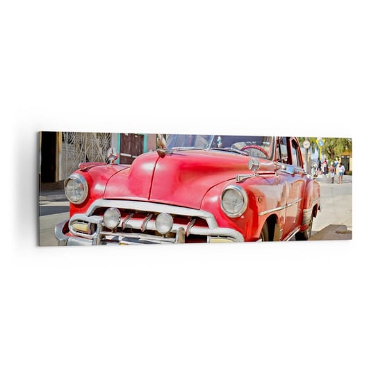 Obraz na płótnie - Jeszcze tylko na Kubie - 160x50cm - Motoryzacja Samochód Vintage Architektura - Nowoczesny foto obraz w ramie do salonu do sypialni ARTTOR ARTTOR