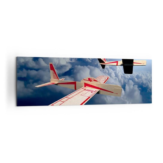 Obraz na płótnie - Jeszcze wyżej, jeszcze dalej - 160x50cm - Samolot Szybowiec Chmury - Nowoczesny foto obraz w ramie do salonu do sypialni ARTTOR ARTTOR