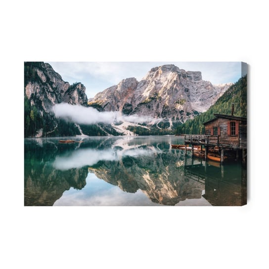 Obraz Na Płótnie Jezioro Braies, Włochy 120x80 NC Inna marka