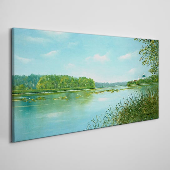 Obraz Na Płótnie Jezioro las przyroda 100x50 cm Coloray