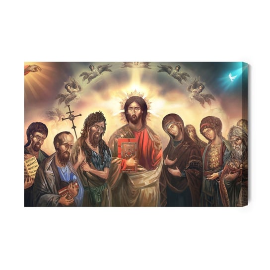 Obraz Na Płótnie Jezus Chrystus Otoczony Świętymi 100x70 NC Inna marka