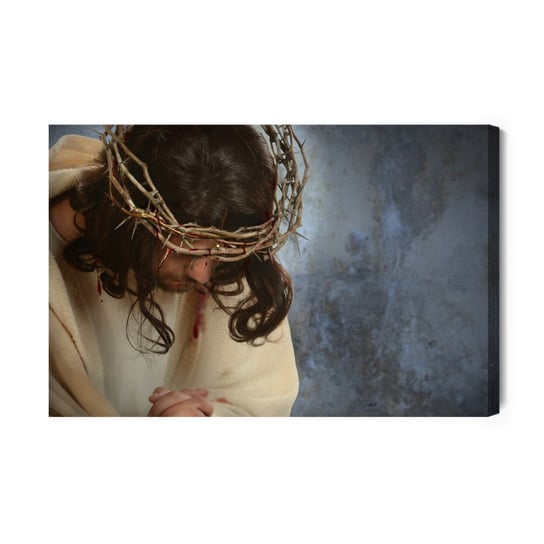 Obraz Na Płótnie Jezus W Koronie Cierniowej 100x70 NC Inna marka
