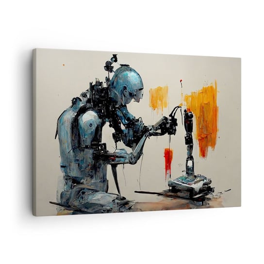 Obraz na płótnie - Już jutro… - 70x50cm - Artysta Sztuczna Inteligencja Robot - Nowoczesny Canvas obraz do salonu do sypialni ARTTOR ARTTOR