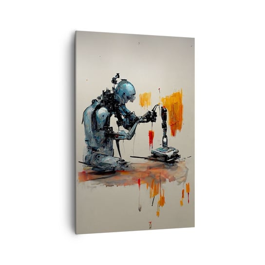 Obraz na płótnie - Już jutro… - 80x120cm - Artysta Sztuczna Inteligencja Robot - Nowoczesny obraz na ścianę do salonu do sypialni ARTTOR ARTTOR