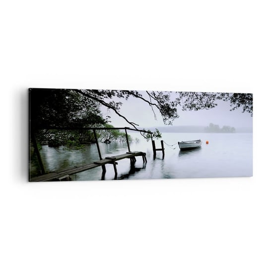 Obraz na płótnie - Już odpoczywasz - 140x50cm - Krajobraz Jezioro Natura - Nowoczesny Canvas obraz do salonu do sypialni ARTTOR ARTTOR