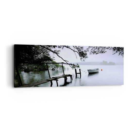 Obraz na płótnie - Już odpoczywasz - 90x30cm - Krajobraz Jezioro Natura - Nowoczesny Canvas obraz do salonu do sypialni ARTTOR ARTTOR