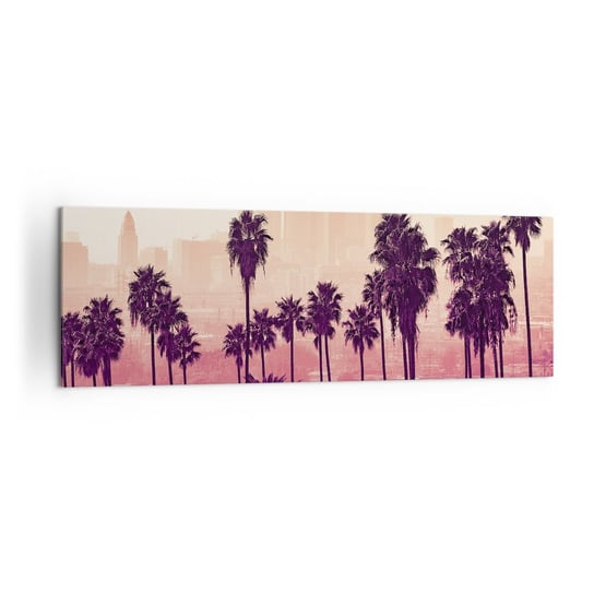 Obraz na płótnie - Kalifornijski pejzaż - 160x50cm - Miasto Los Angeles Palmy Kokosowe - Nowoczesny foto obraz w ramie do salonu do sypialni ARTTOR ARTTOR