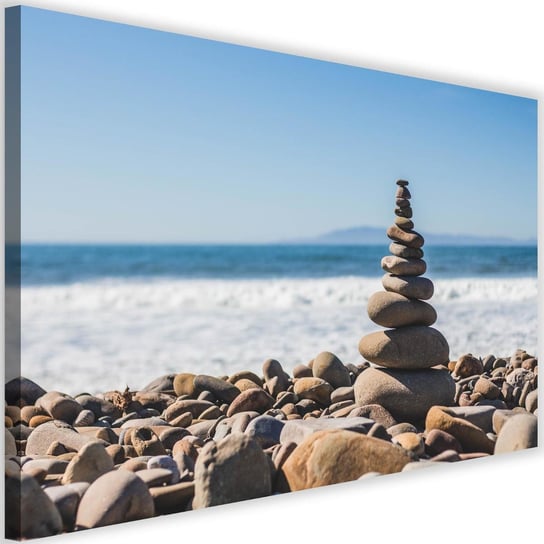 Obraz na płótnie, Kamienie na plaży, 90x60 cm Feeby