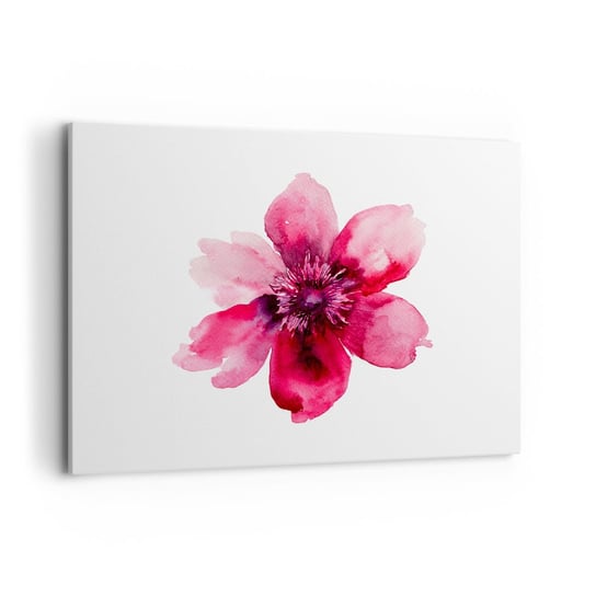 Obraz na płótnie - Karminowy wonny pocałunek - 120x80cm - Kwiat Akwarele Grafika - Nowoczesny obraz na ścianę do salonu do sypialni ARTTOR ARTTOR