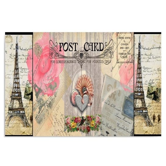 Obraz na płótnie, Kartka pocztowa z Paryża, 70x50 cm Feeby