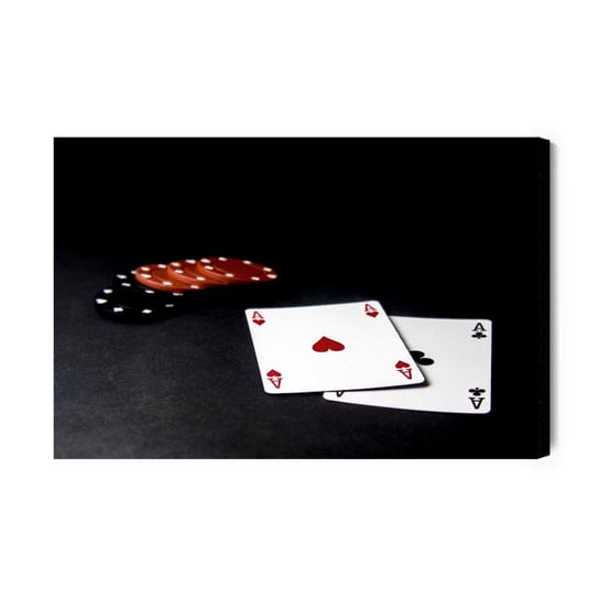 Obraz Na Płótnie Karty I Żetony Do Pokera 100x70 Inna marka