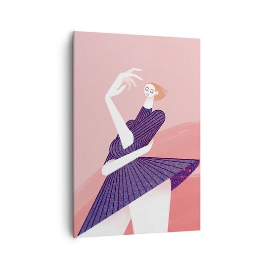 Obraz na płótnie - Każdy krok tanecznym pas - 70x100cm - Sukienka Kobieta Surrealizm - Nowoczesny foto obraz w ramie do salonu do sypialni ARTTOR ARTTOR