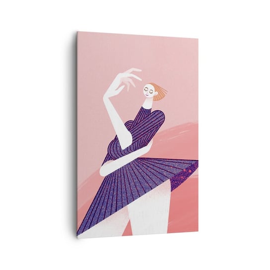 Obraz na płótnie - Każdy krok tanecznym pas - 80x120cm - Sukienka Kobieta Surrealizm - Nowoczesny obraz na ścianę do salonu do sypialni ARTTOR ARTTOR