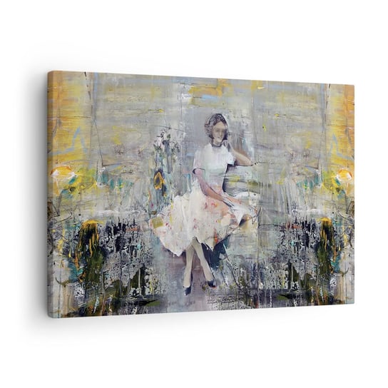 Obraz na płótnie - Klasyczna i nowoczesna - 70x50cm - Kobieta Modelka Moda - Nowoczesny Canvas obraz do salonu do sypialni ARTTOR ARTTOR