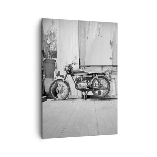 Obraz na płótnie - Klasyka ponad wszystko - 50x70cm - Motocykl Vintage Motor Podróż - Nowoczesny Canvas obraz do salonu do sypialni ARTTOR ARTTOR