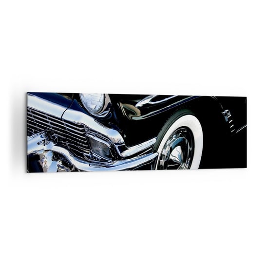 Obraz na płótnie - Klasyka w srebrze, czerni i bieli - 160x50cm - Motoryzacja Samochód Biało-Czarny - Nowoczesny foto obraz w ramie do salonu do sypialni ARTTOR ARTTOR