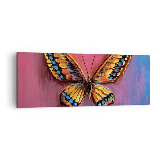 Obraz na płótnie - Klejnot natury - 140x50cm - Motyl Sztuka Malarstwo - Nowoczesny Canvas obraz do salonu do sypialni ARTTOR ARTTOR